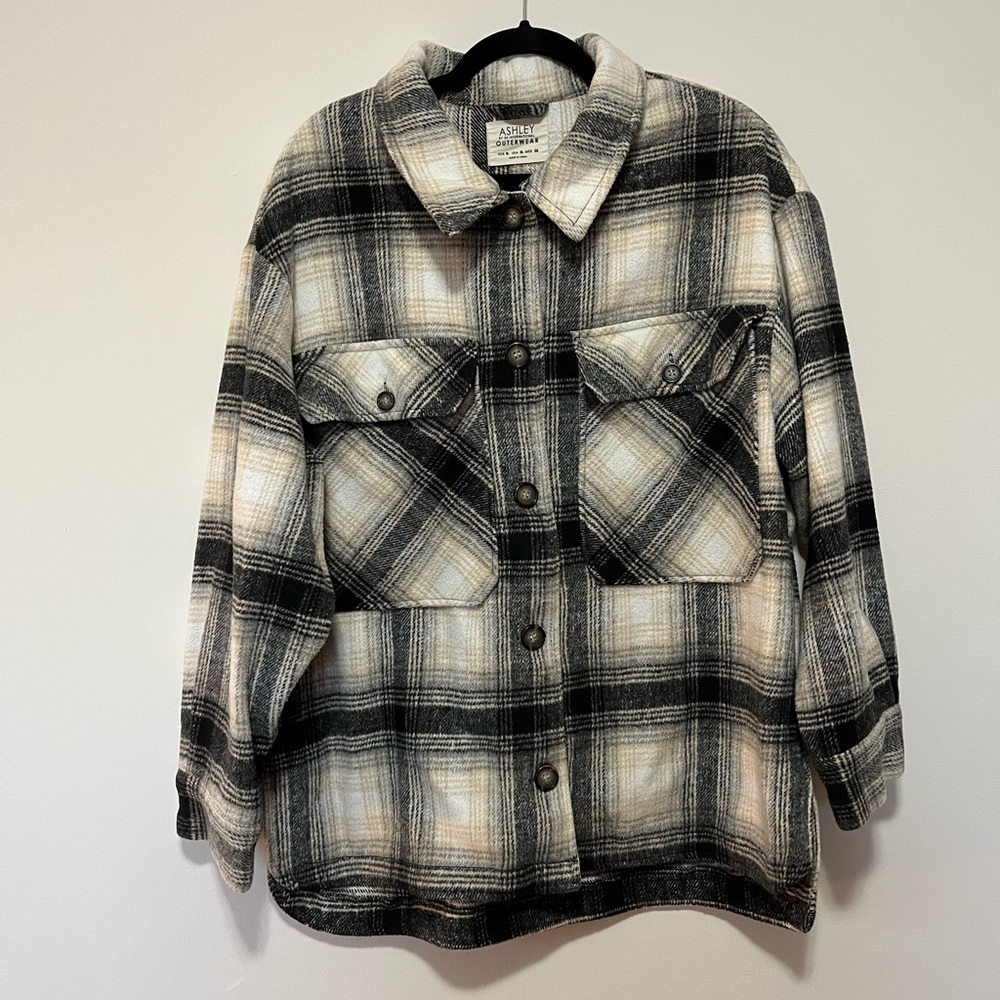 Tan & Black Thick Flannel Jacket
